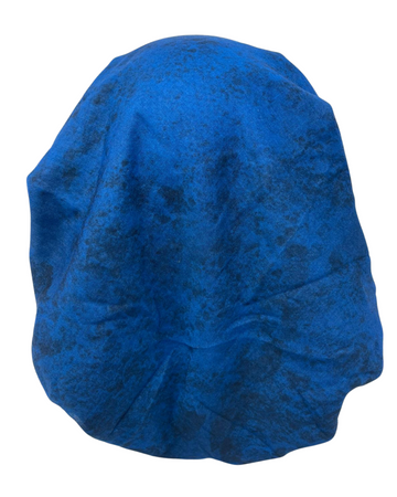 Ahead IT2721 Cobalt Blue Solid Texture Print Israeli Style Long Tails Pre-Tied Bandanna Myselflingerie.com